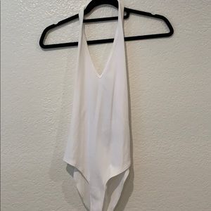 NEW V neck ribbed halter bodysuit